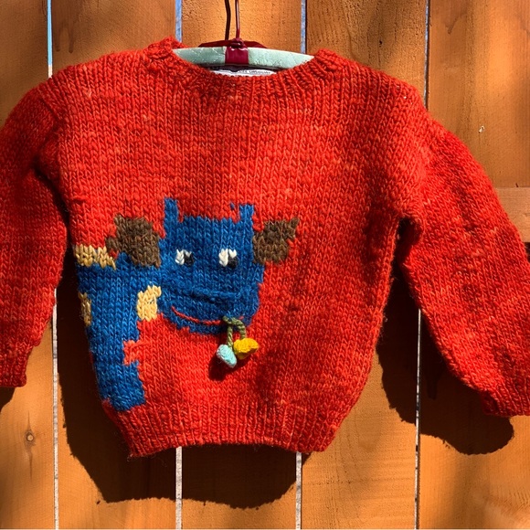Vintage Kids Cow Sweater Novelty Print Handspun in Uruguay 100% Wool - Picture 3 of 8